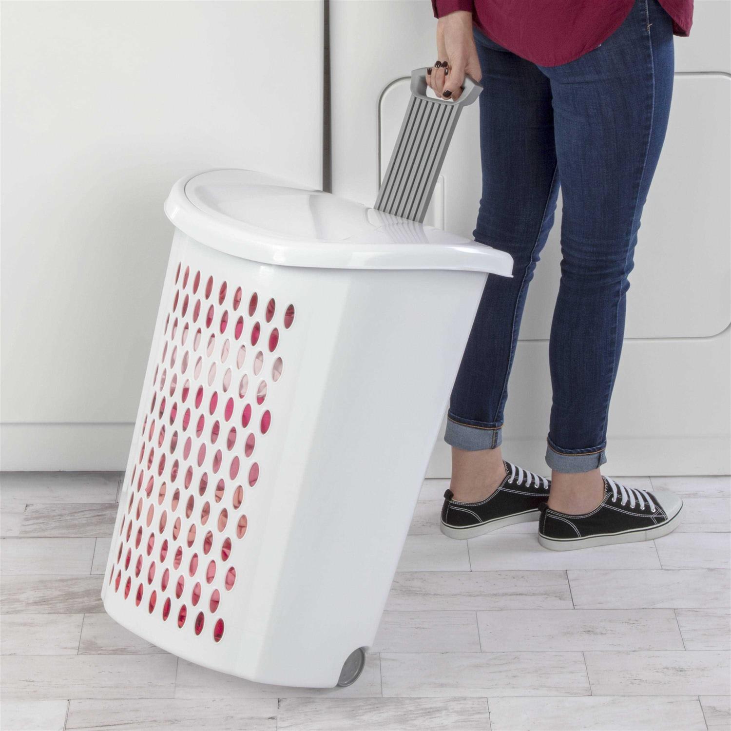 Sterilite Wheeled Hamper White - Image 5