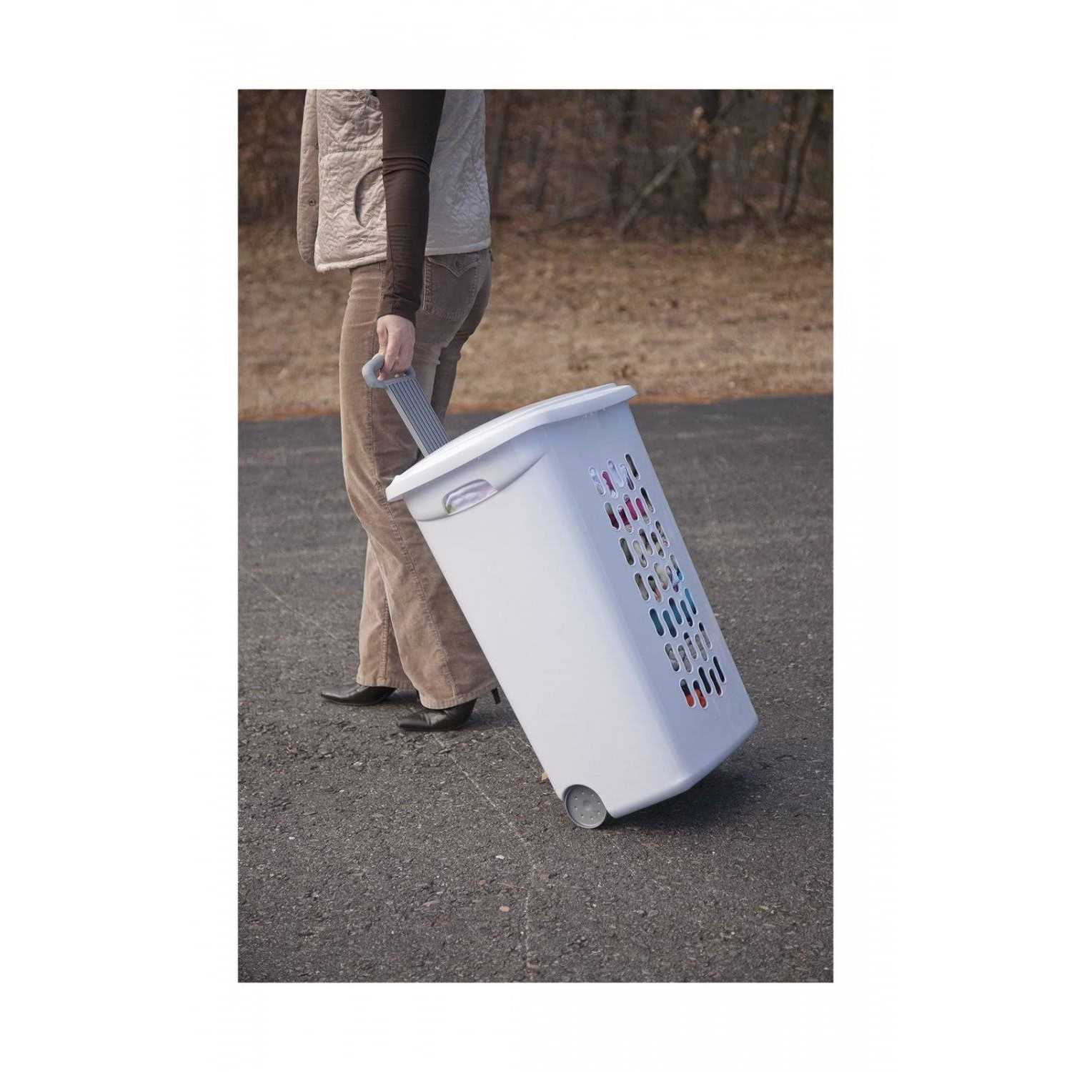 Sterilite Wheeled Hamper White - Image 4