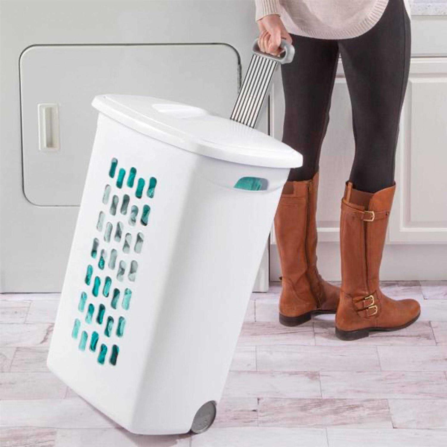 Sterilite Wheeled Hamper White - Image 4