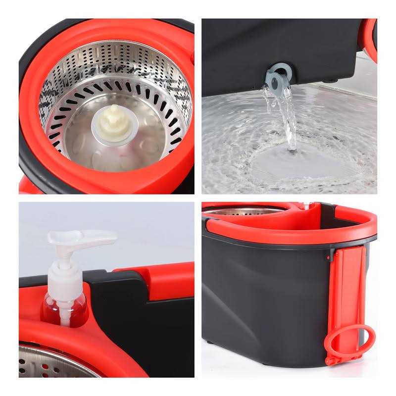 Spin Mop Bucket, Microfiber Spin Mop and Bucket Floor Cleaning System, Mop and Bucket with Wringer Set - Image 4