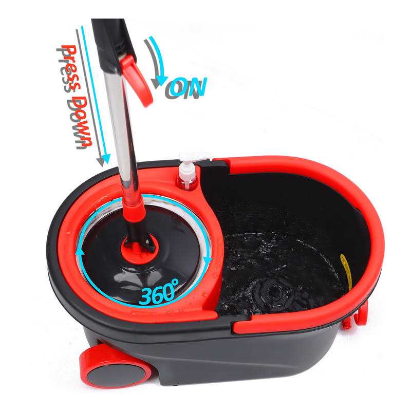 Spin Mop Bucket, Microfiber Spin Mop and Bucket Floor Cleaning System, Mop and Bucket with Wringer Set - Image 5