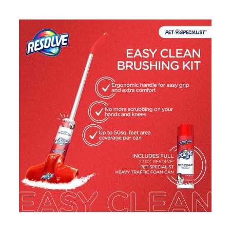 Resolve Pet Specialist Easy Clean Brushing Kit includes Brush + 22oz Foam - Image 4