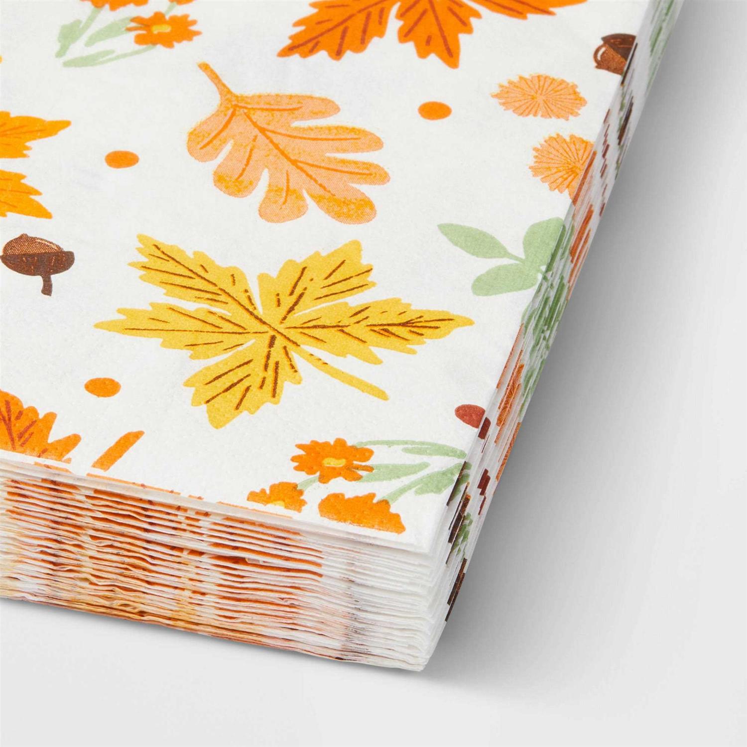 Spritz 20ct Thanksgiving Leaves Pattern Guest Towel - Image 3