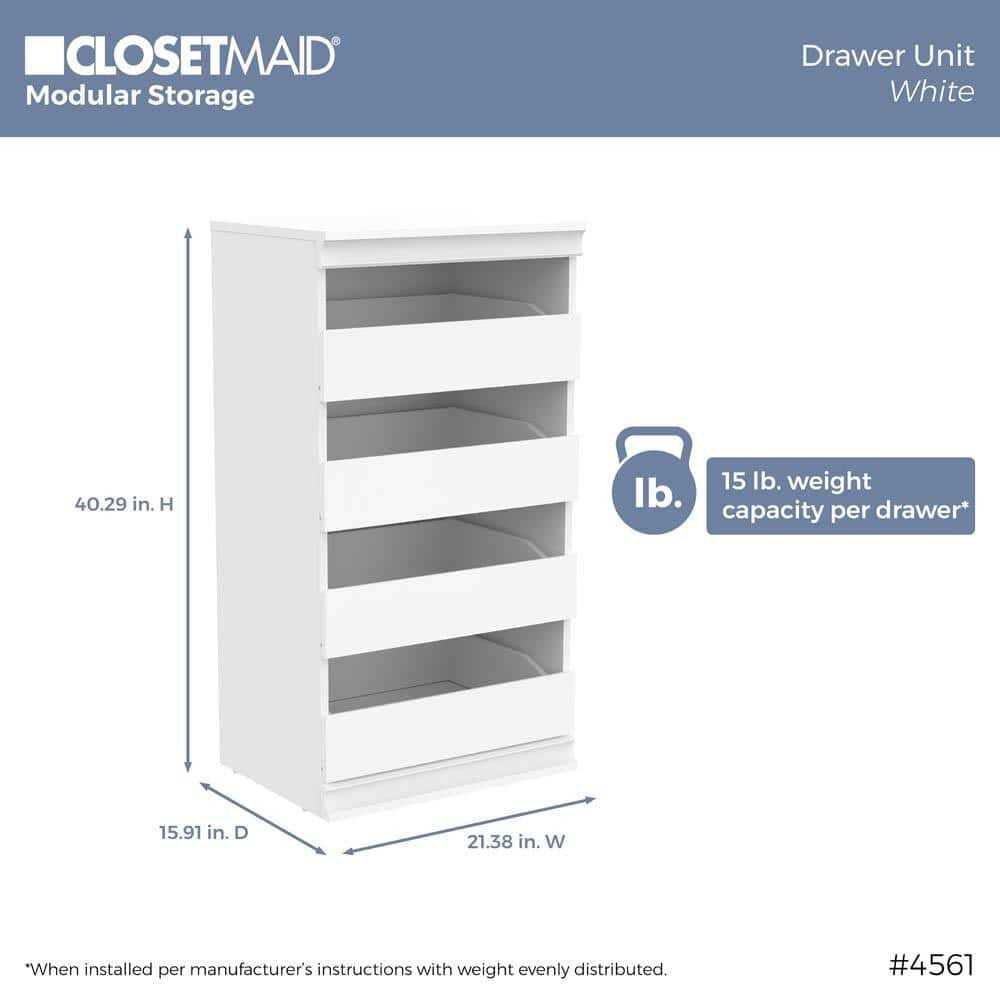 ClosetMaid 4561 Modular Closet Storage Stackable Unit with 4-Drawers - Image 3