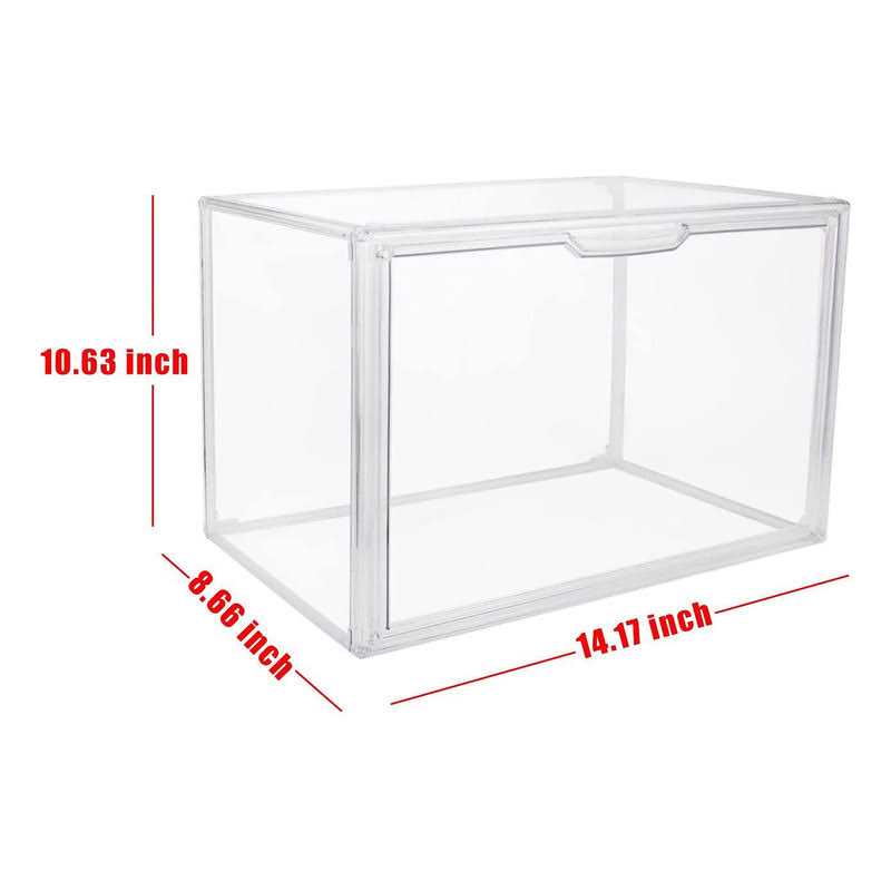 Clear Stackable Plastic Storage Bins With Magnetic Attraction Lid - Image 4