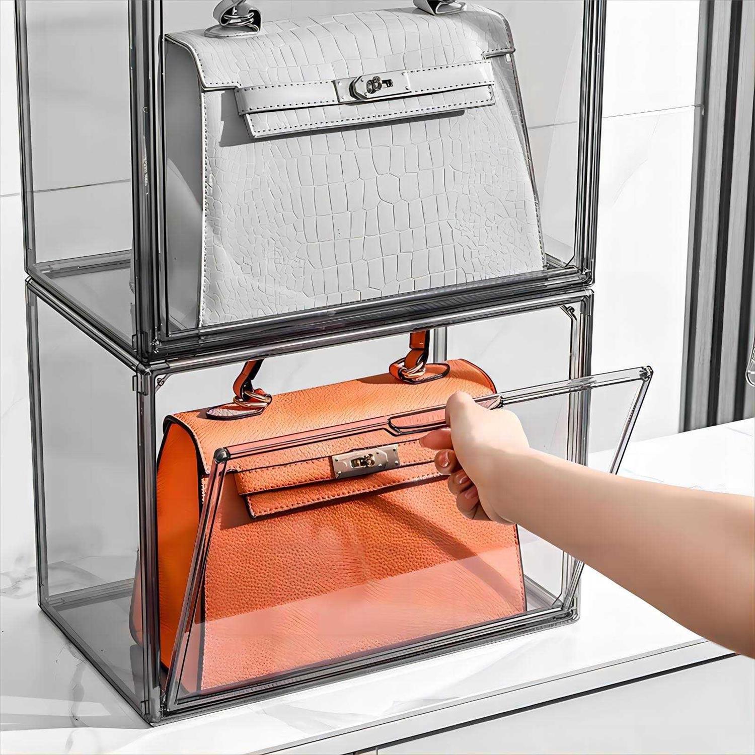 Clear Stackable Plastic Storage Bins With Magnetic Attraction Lid - Image 4