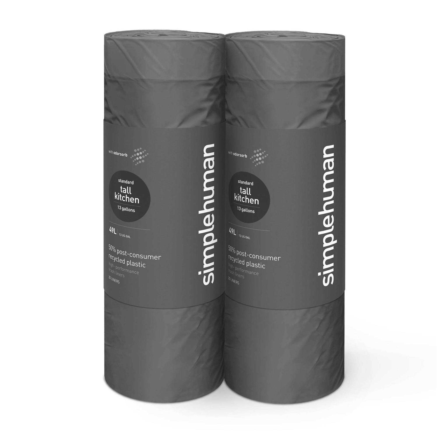 simplehuman 13 Gal. Extra Strong Tall Kitchen Drawstring Trash Bags - Image 3