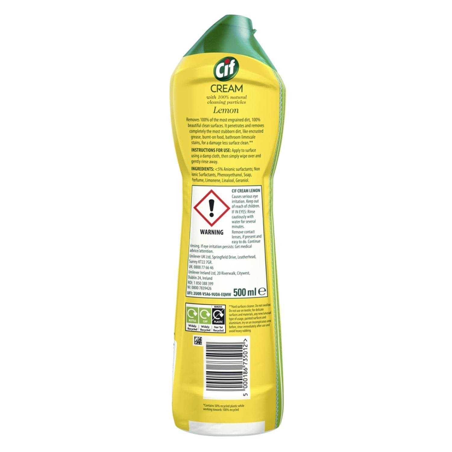 Cif Cream Cleaner Lemon 500ml - Image 3