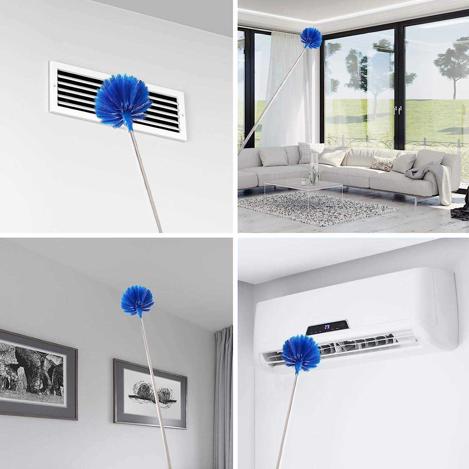 Ceiling Fan Duster with Extension Pole Cobweb & Corner Brush Cleaning Kit w 2 Duster Heads for Cleaning,15 - Image 5