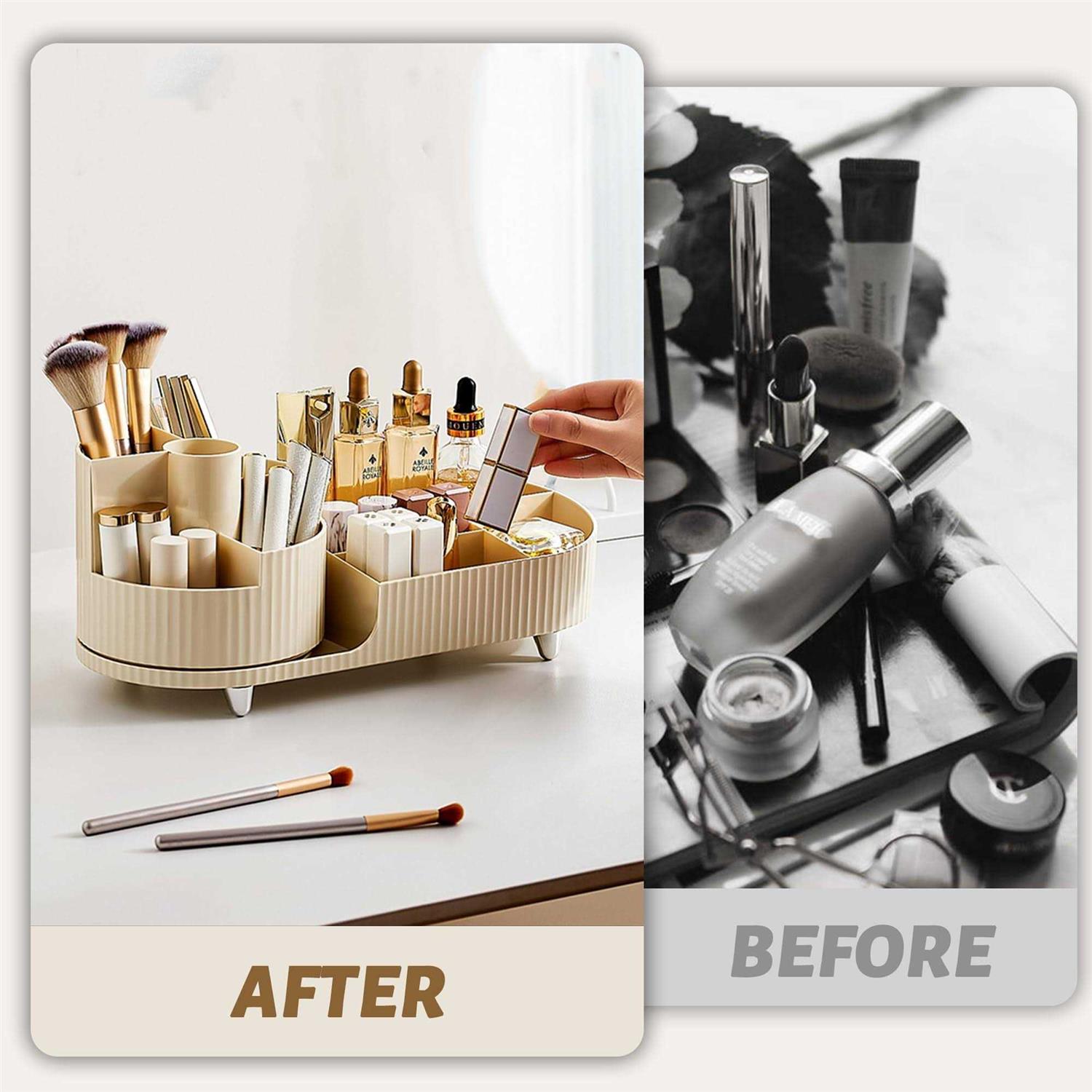 Rotating Makeup Organizer for Vanity,Large Spinning Capacity Cosmetic Display Case for Makeup Brushes,Lipsticks,Nail Care - Image 4