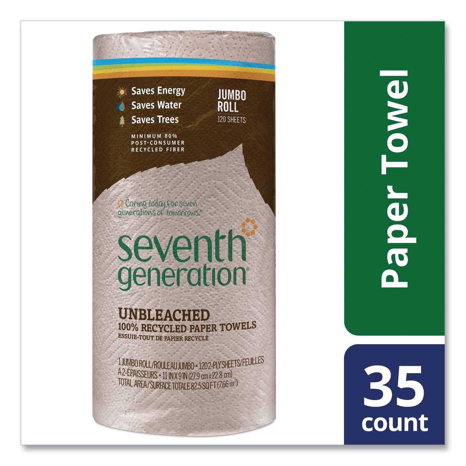 Seventh Generation Unbleached 100% Recycled Paper Towels - Image 3