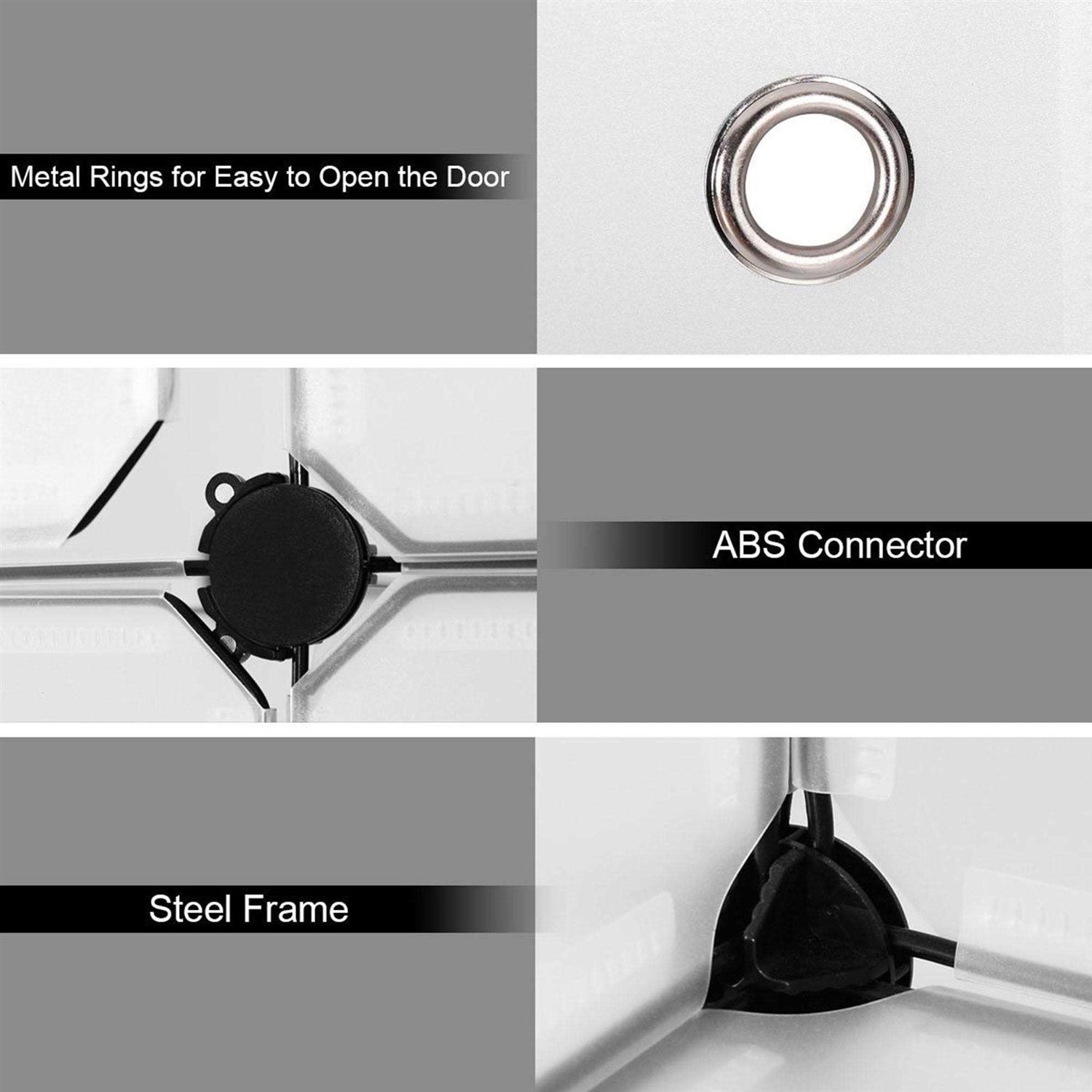 Costway DIY 24 Cube Portable Clothes Wardrobe Cabinet Closet Storage Organizer W/Doors - Image 3