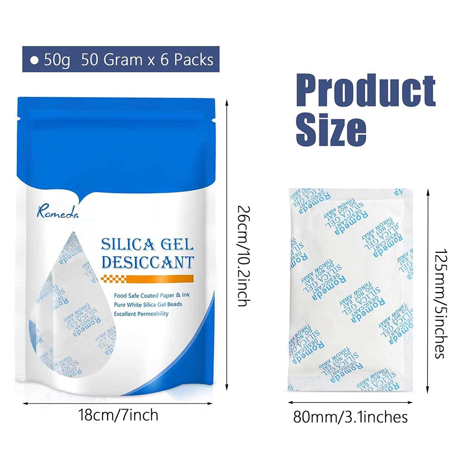Romeda 5 Gram Silica Gel Packs Transparent Desiccant Desiccant Packets For Storage - Image 4