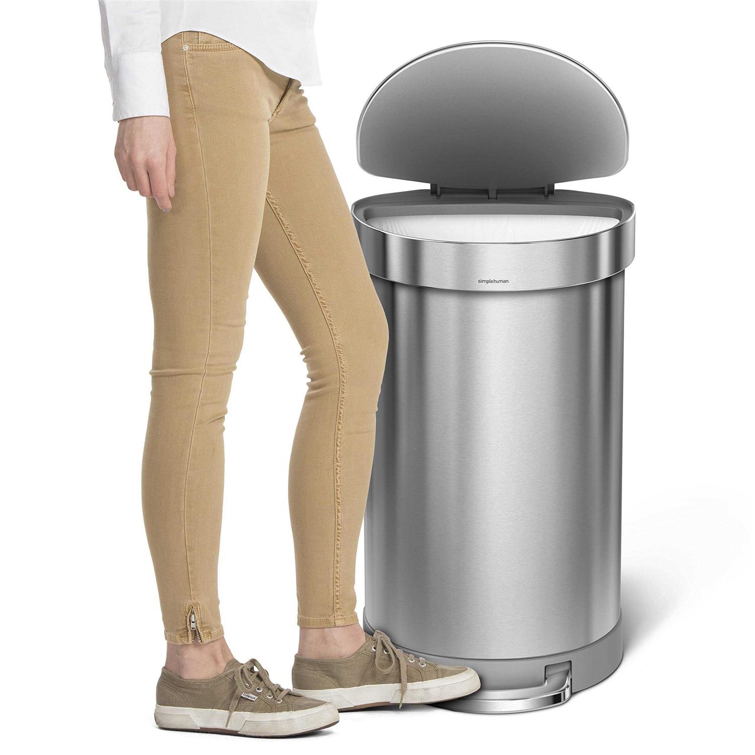 simplehuman 45L Semi Round Step Trash Can - Image 3
