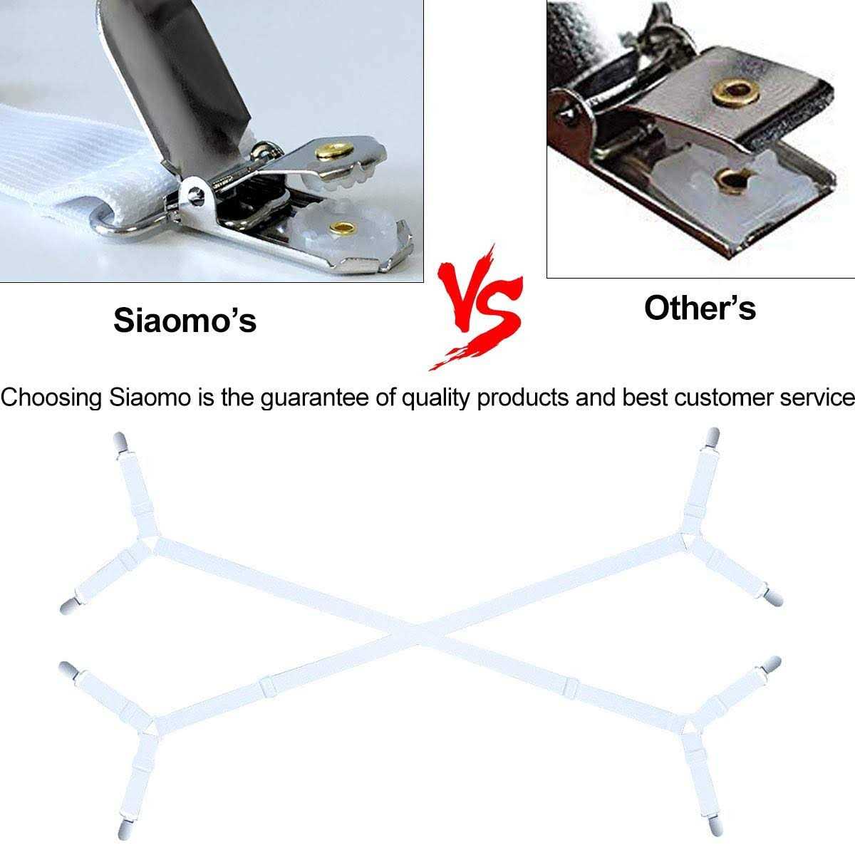 Siaomo Sheet Suspenders Straps Adjustable Crisscross Bed Holder Clips Elastic Band Sheet Grippers,2Pcs/Set - Image 5