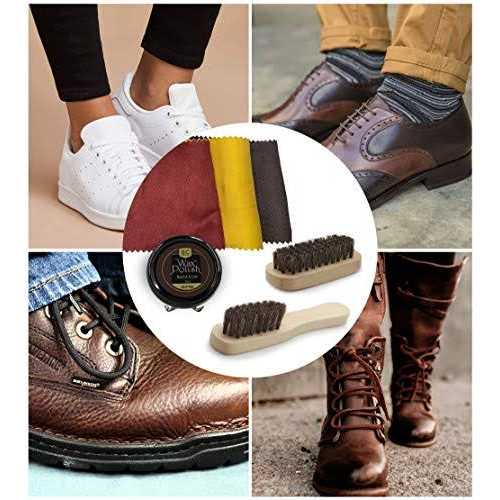 Stone and Clark Stone & Clark 12PC Shoe Polish & Care Kit Leather Shoe Shine Kit with Brown Wax - Image 5