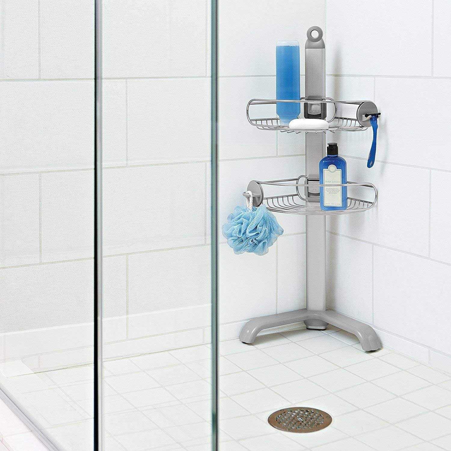 simplehuman Corner Shower Caddy Stainless Steel and Anodized Aluminum - Image 3