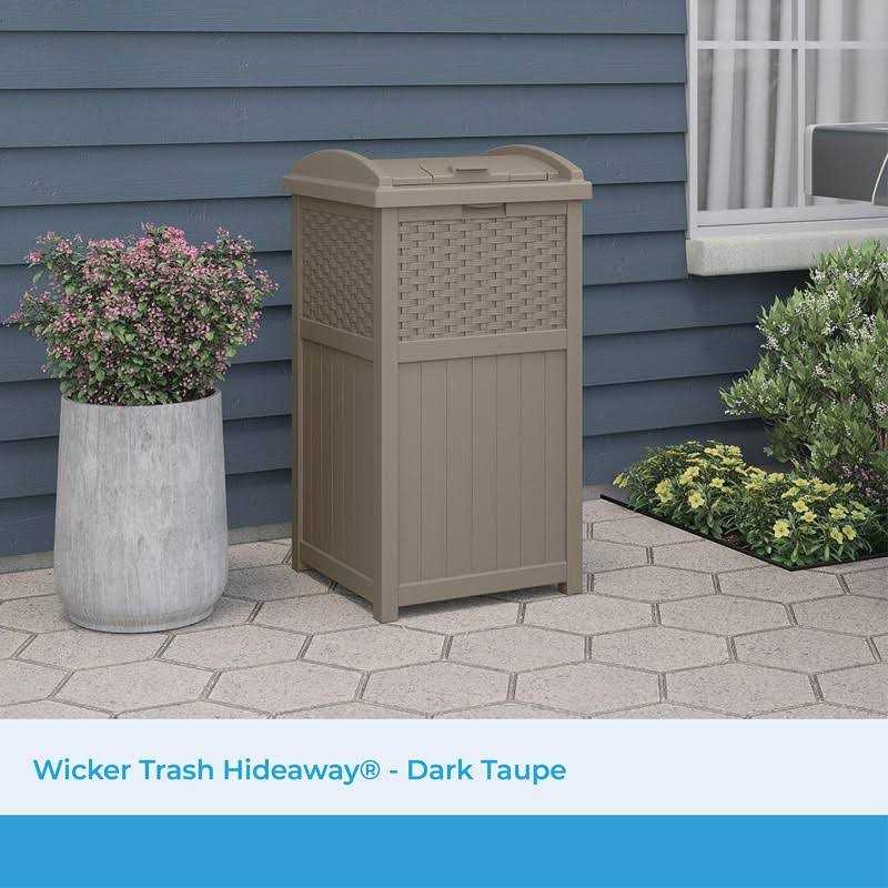 Suncast Outdoor Hideaway Trash Can Bin - Image 3