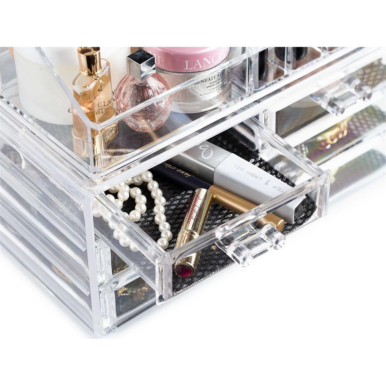 Clear Cosmetic Storage Organizer Easily Organize Your Cosmetics, Jewelry And Hair Accessories. Looks Elegant Sitting on Your Vanity - Image 3