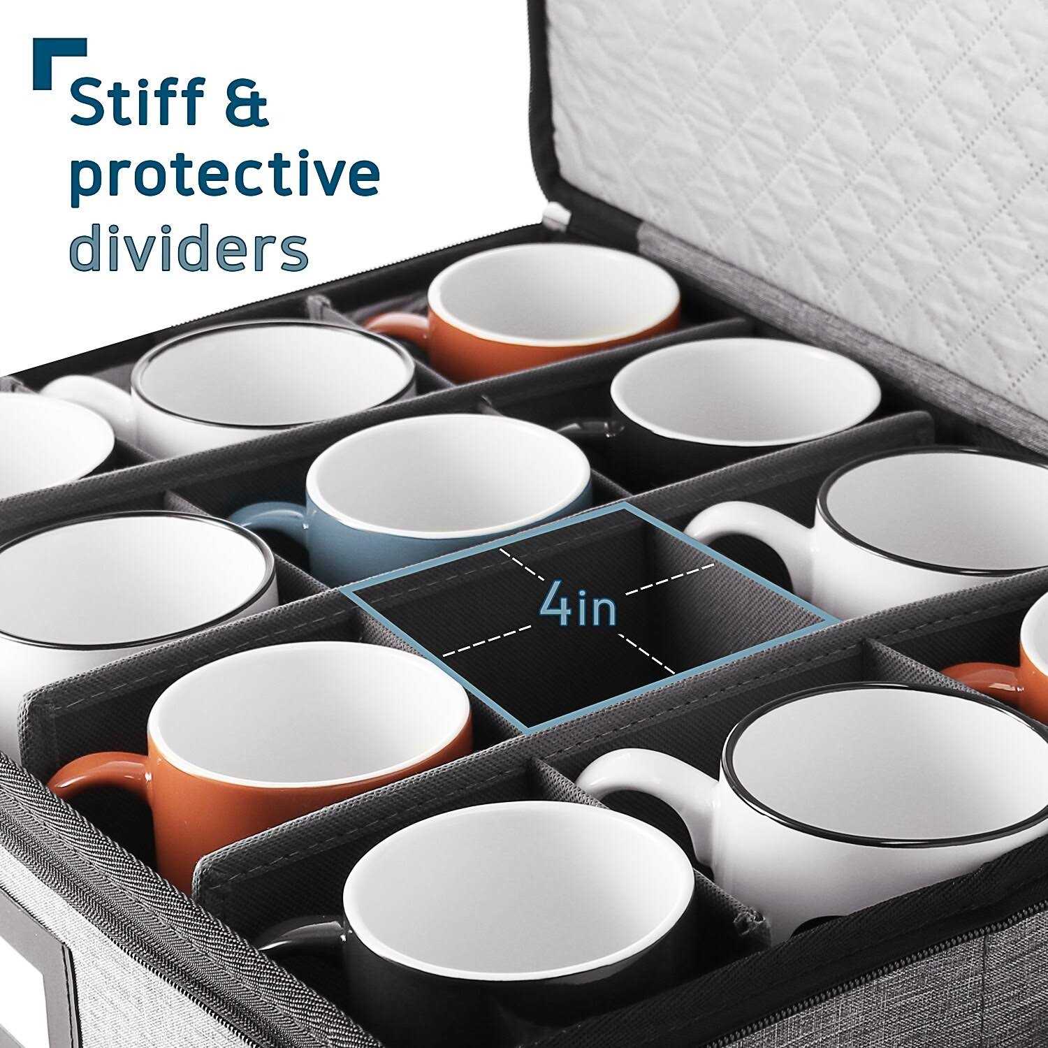 Storagebud 4 Piece Hard Shell Fine China Dinnerware Plates Storage - Image 5