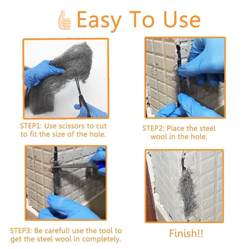 Steel Wool Fill Fabric Diy Kit Coarse Wire Wool Hardware Cloth Gap Blocker - Image 3