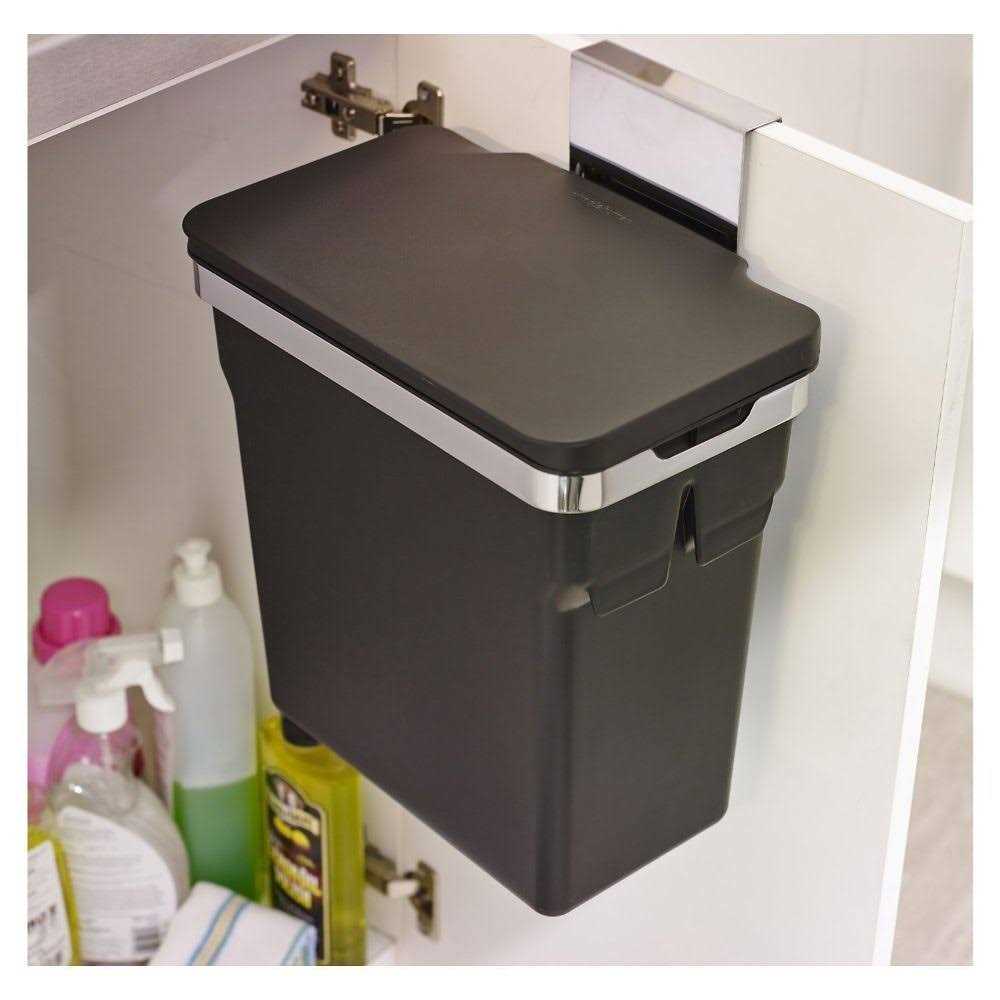 simplehuman 10-Liter Black In-Cabinet Trash Can - Image 3