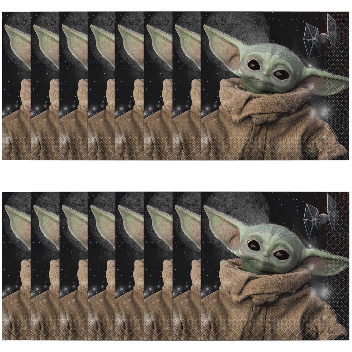 Star Wars The Mandalorian The Child Baby Yoda Birthday Paper Luncheon Napkins - Image 3