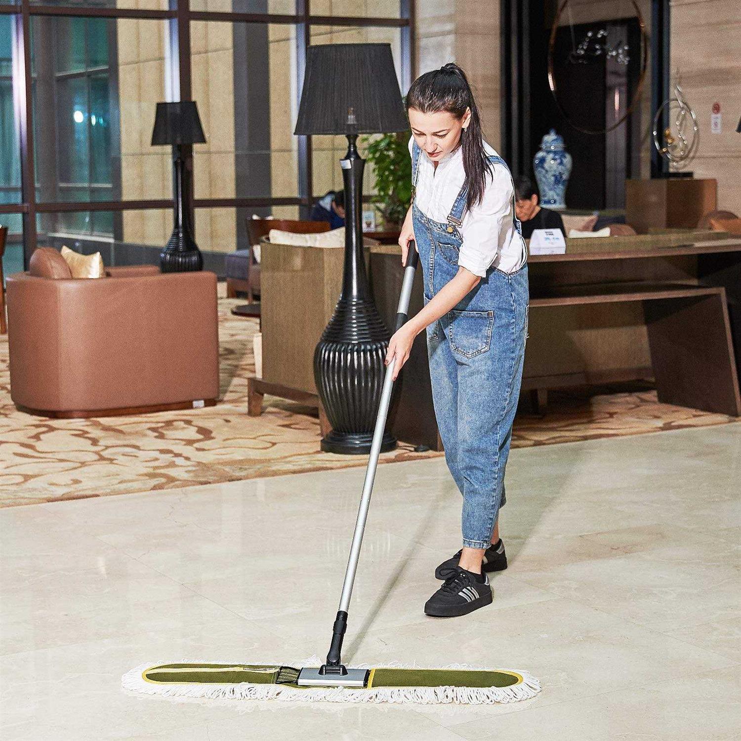 Cleanhome 36 inch Commercial Dust Mops for Floor Cleaning Heavy Duty Floor Duster Mop with Long Handle Hotel Gym Household Cleaning Supplies - Image 5
