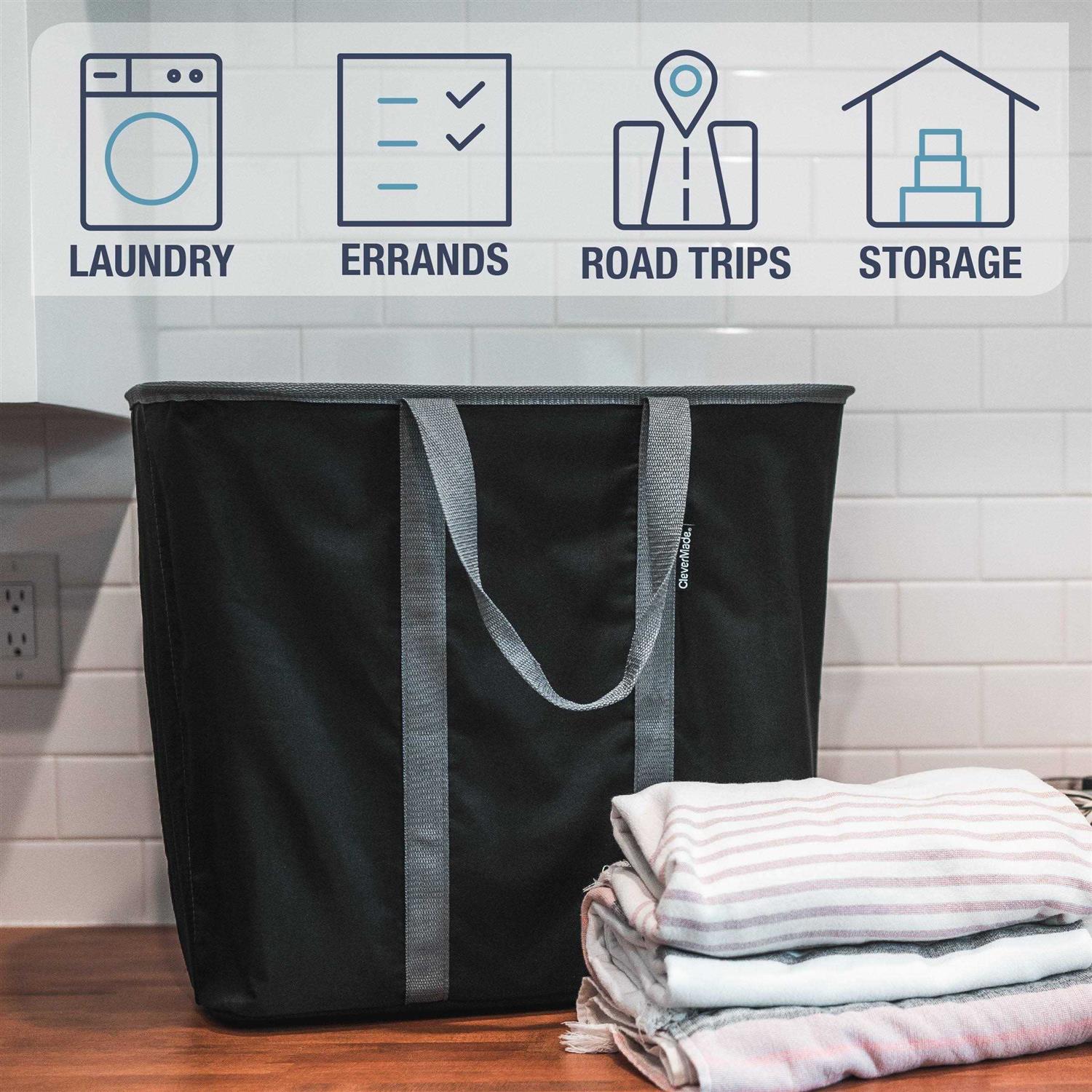 Clevermade Collapsible Fabric Laundry Basket Foldable - Image 3