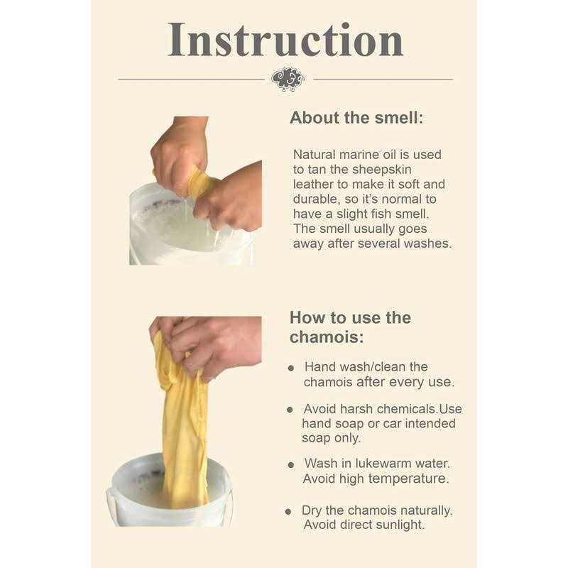 Sheepskin Elite Chamois Car Drying Towel Chamois Cloth Car Wash Drying Real Leather Absorbent Fast Drying - Image 5