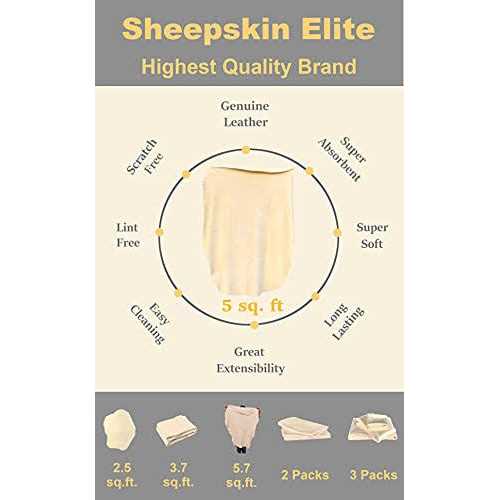 Sheepskin Elite Chamois Car Drying Towel Chamois Cloth Car Wash Drying Real Leather Absorbent Fast Drying - Image 5