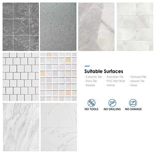 Cuukie Acrylic Shower Organizer,Acrylic Shower Shelves,Shampoo holder for Shower wall,Acrylic Bathroom Organizer Shower Caddy - Image 3