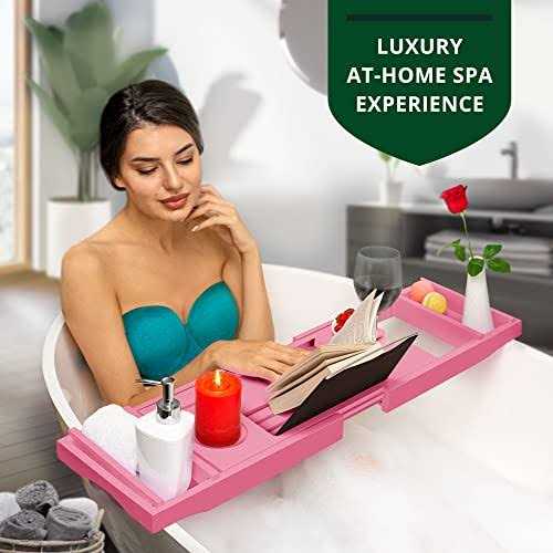 Royal Craft Wood Luxury Bathtub Caddy Tray Bath Tray - Image 3