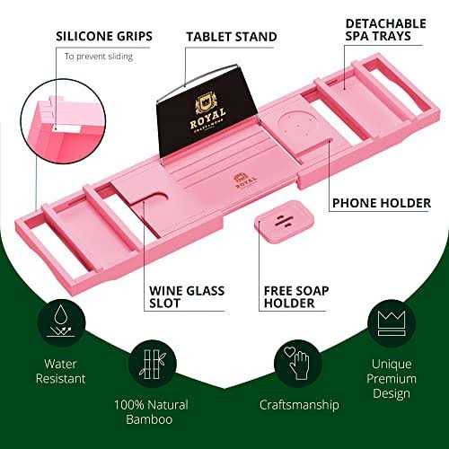Royal Craft Wood Luxury Bathtub Caddy Tray Bath Tray - Image 4