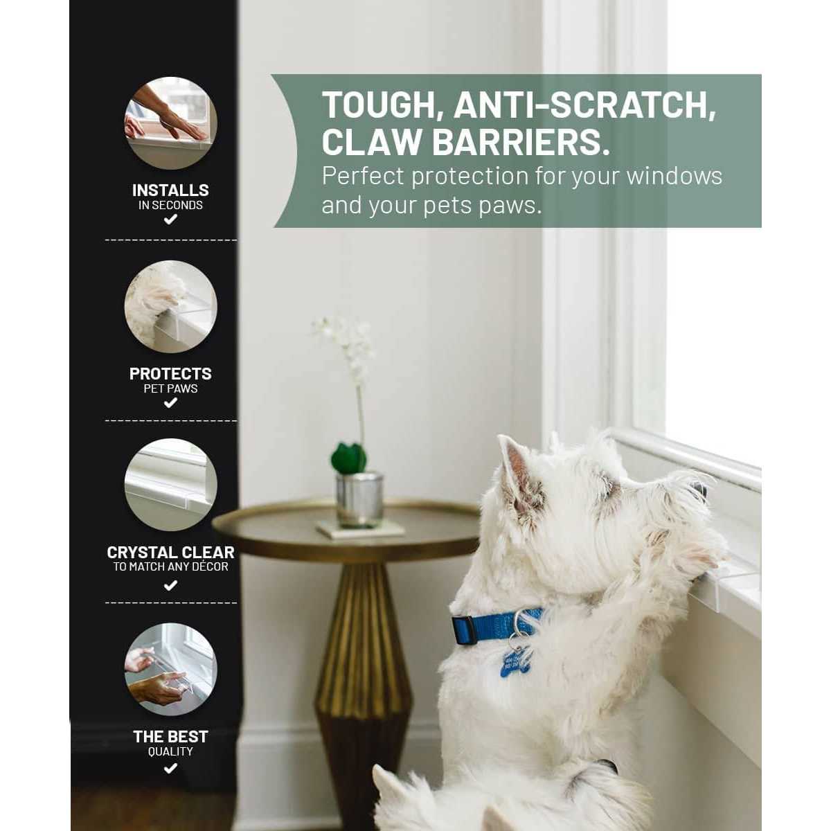 CLAWGUARD Window Sill Protector Strong Transparent Protection Scratching - Image 5