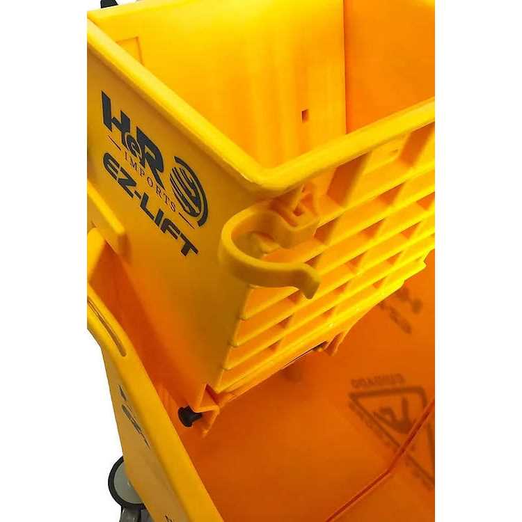 Commercial-grade Mop Bucket with Separator & Dirty Water Pail Metal Casters - Image 3