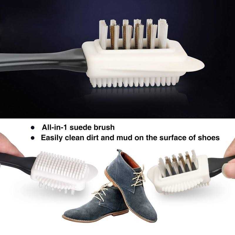 Suede Shoe Cleaner Kit with Eraser. Made 4-Way Suede & Nubuck Brush for Suede Leather Products with Brass & Nylon Bristles. Shoe Cleaning Bristle - Image 5