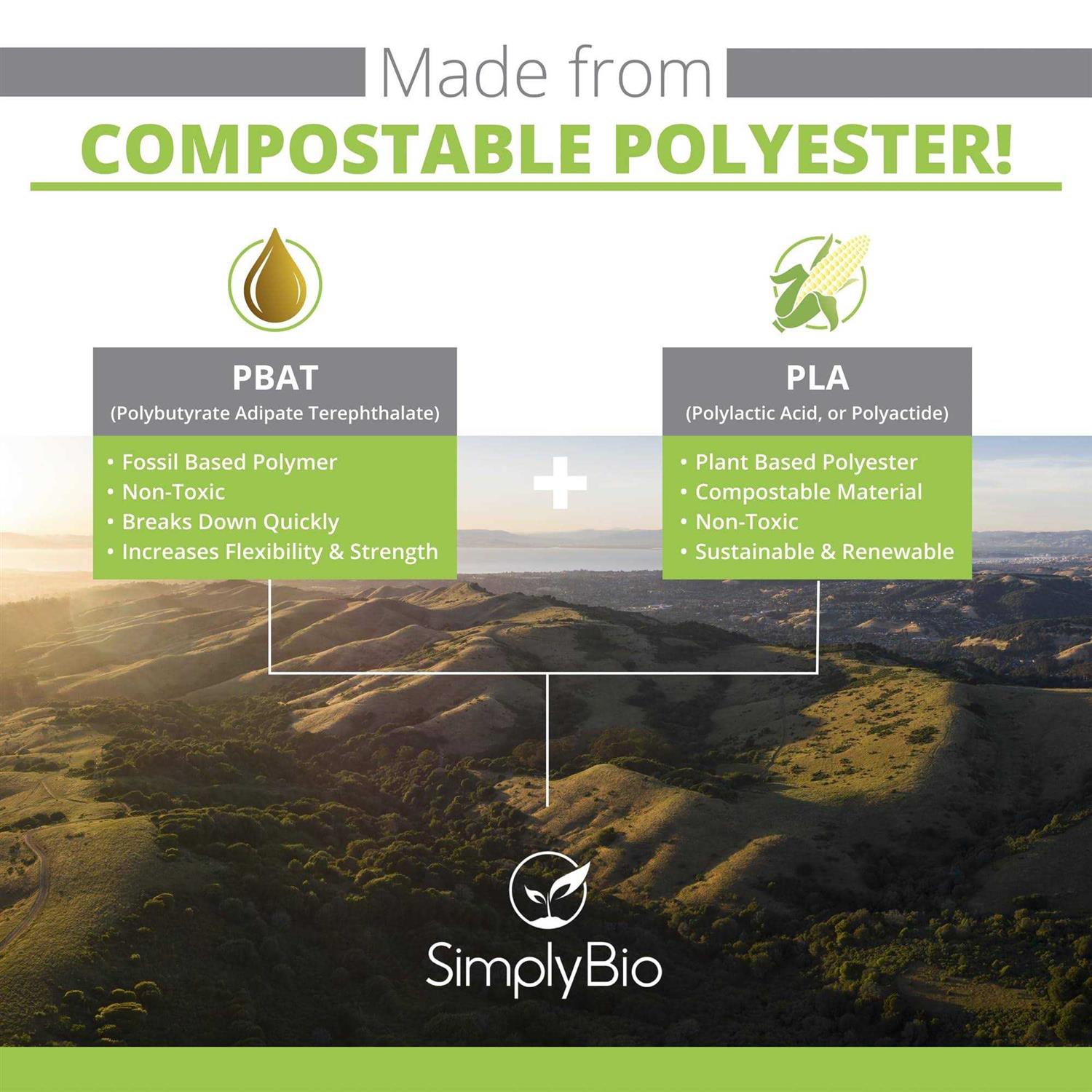 Simply Bio 55 Gal. 1.57 Mil. Compostable Trash Bags with Flat Top - Image 3