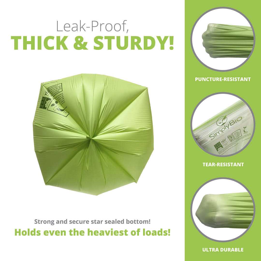 Simply Bio 55 Gal. 1.57 Mil. Compostable Trash Bags with Flat Top - Image 5