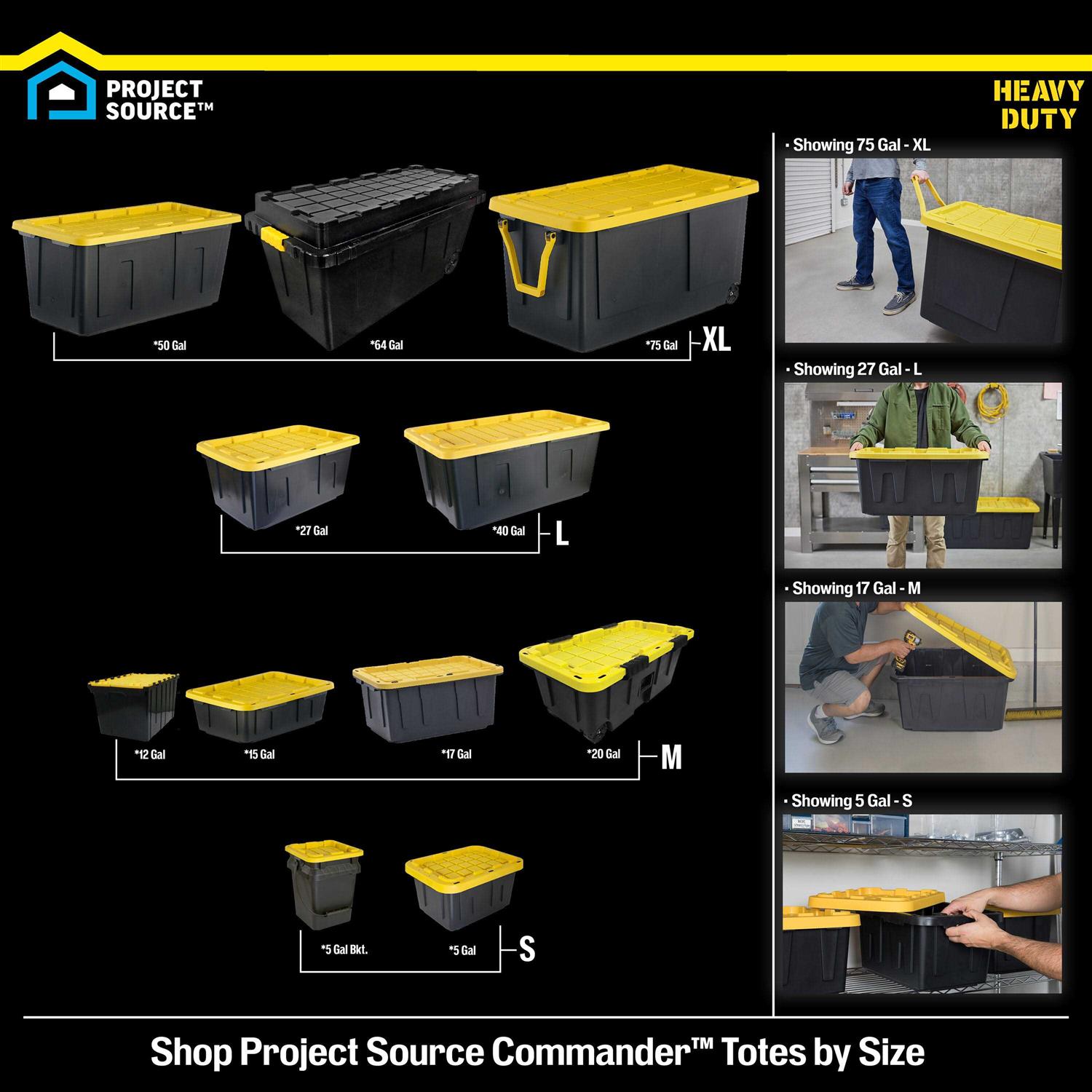 Commander Black & Yellow Tote with Standard Snap Lid 1021708 - Image 3