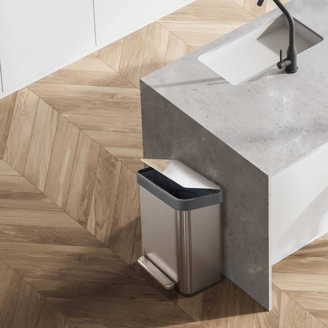 Stainless Steel Kitchen Trash Can Home Zone Living - Image 4