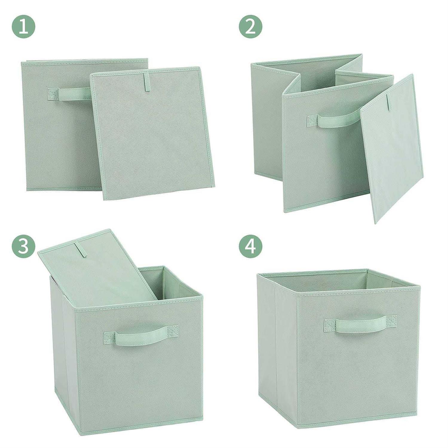 Stero Fabric Storage Bins 6 Pack Fun Colored Durable Storage Cubes with Handles - Image 5