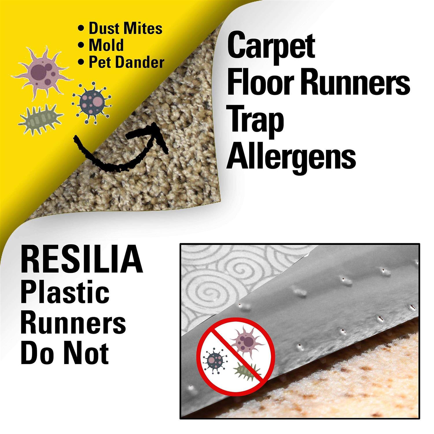 Resilia Deluxe Clear Vinyl Plastic Floor Runner/Protector for Deep Pile Carpet - Image 5