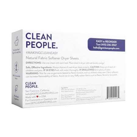 Clean People All Natural Fabric Softener Sheets Plant-Based Eco Friendly Dryer Sheets - Image 3