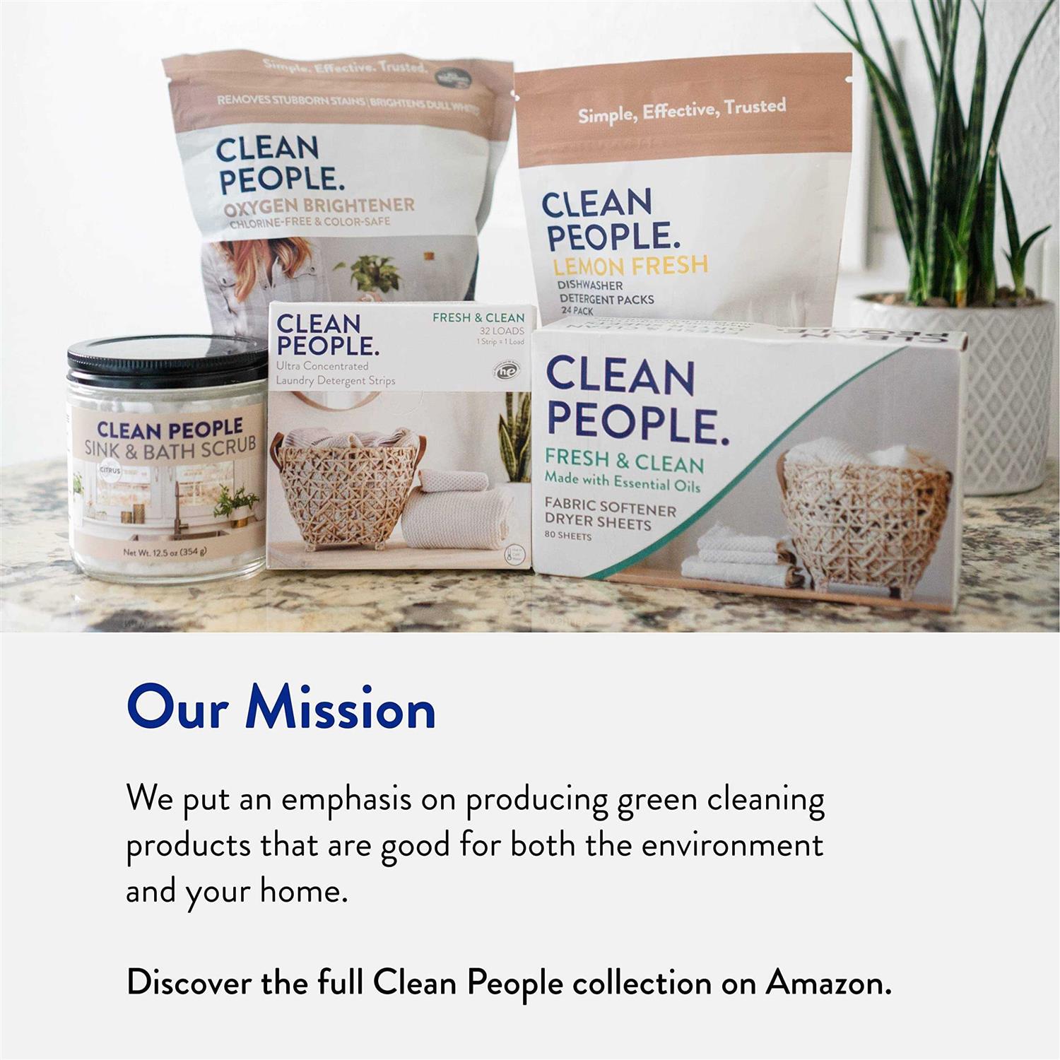 Clean People All Natural Fabric Softener Sheets Plant-Based Eco Friendly Dryer Sheets - Image 3