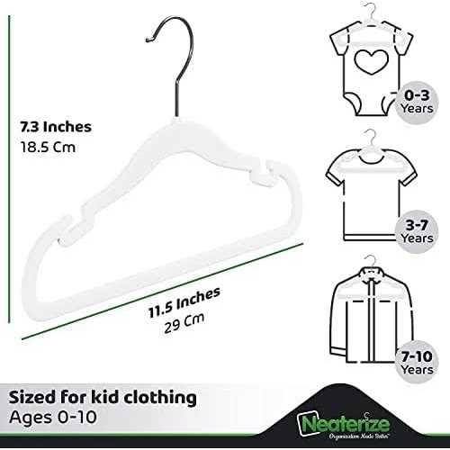 Clothes Baby Hangers for Closets Unique Notches for Non Slip. Heavy-Duty Velvet Kids & Toddler Hangers for Closet - Image 5