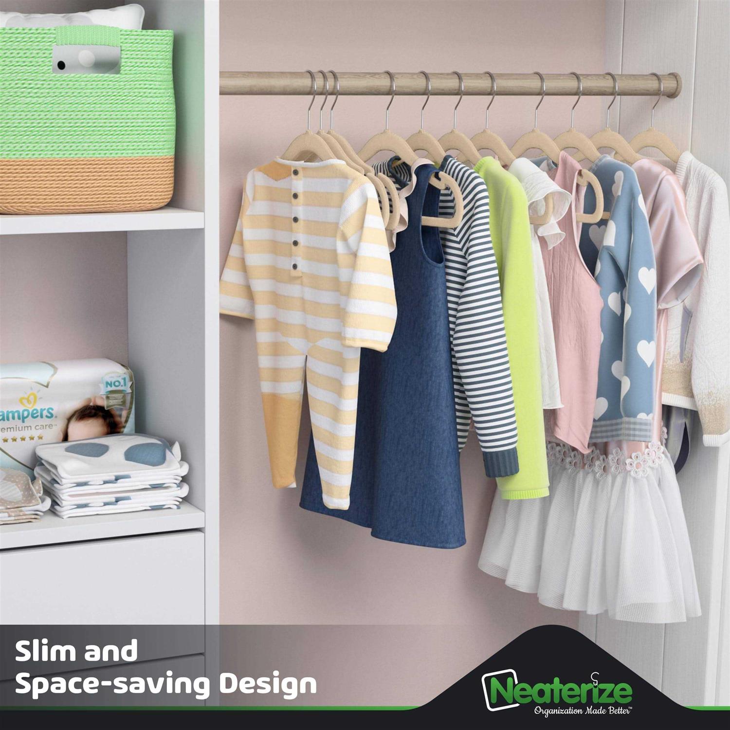 Clothes Baby Hangers for Closets Unique Notches for Non Slip. Heavy-Duty Velvet Kids & Toddler Hangers for Closet - Image 3