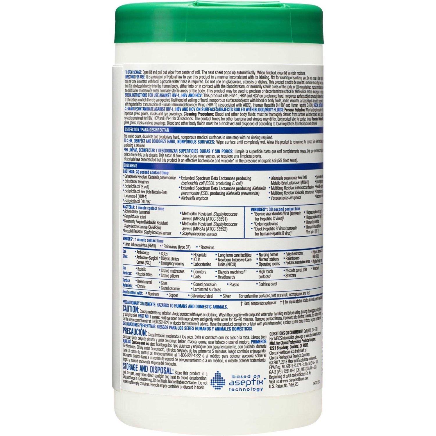 Clorox Healthcare Hydrogen Peroxide Cleaner Disinfectant Wipes - Image 3