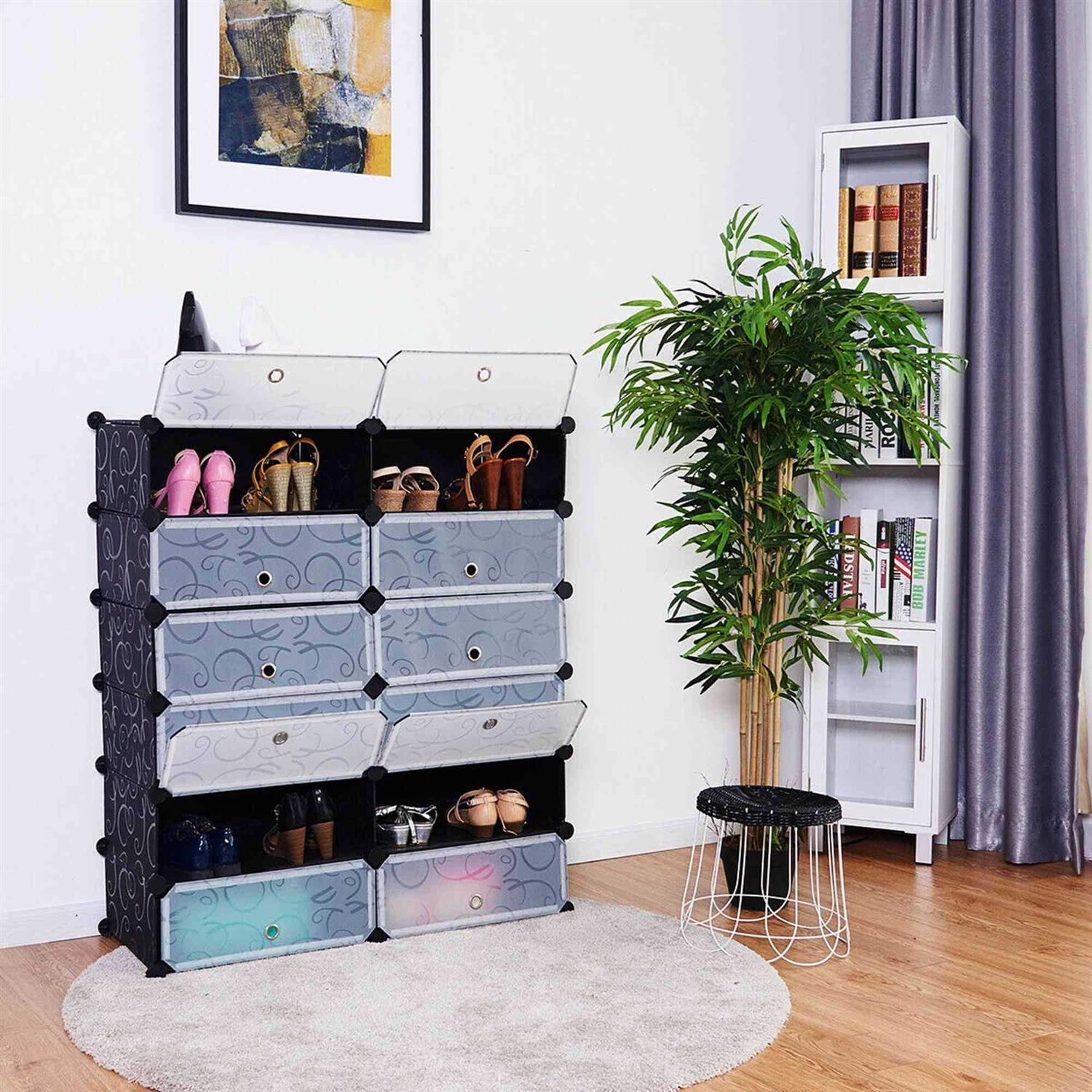 Costway 12 Cubic Portable Shoe Rack Shelf Cabinet Storage Closet Organizer - Image 3