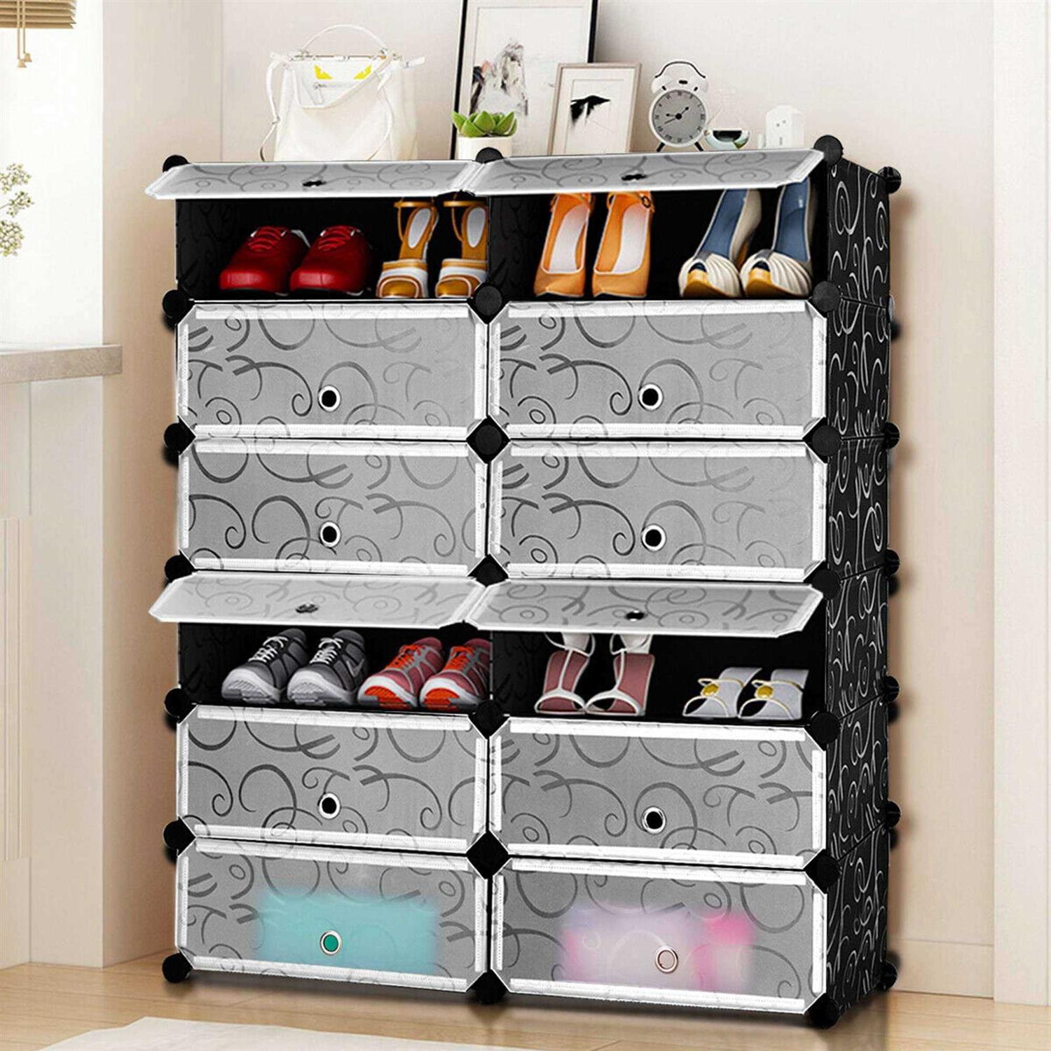Costway 12 Cubic Portable Shoe Rack Shelf Cabinet Storage Closet Organizer - Image 4
